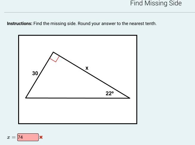 I need help ASAP!!! Please help me FInd the missing side-example-1