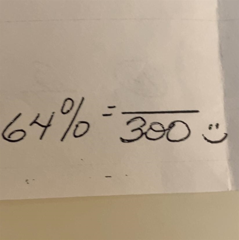 What is the percentage for 64 of 300-example-1