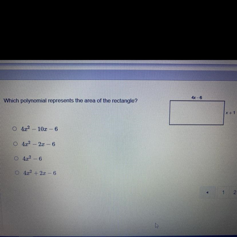 Which polynomial represents the area of the rectangle-example-1