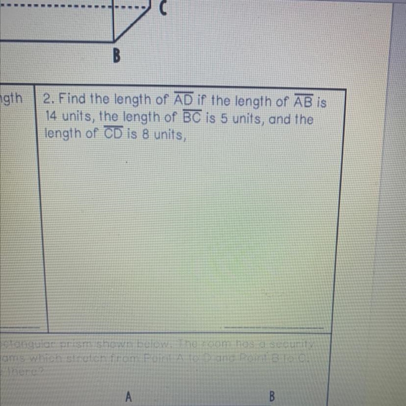 2. Find the length of AD if the length of AB is 14 units, the length of BC is 5 units-example-1