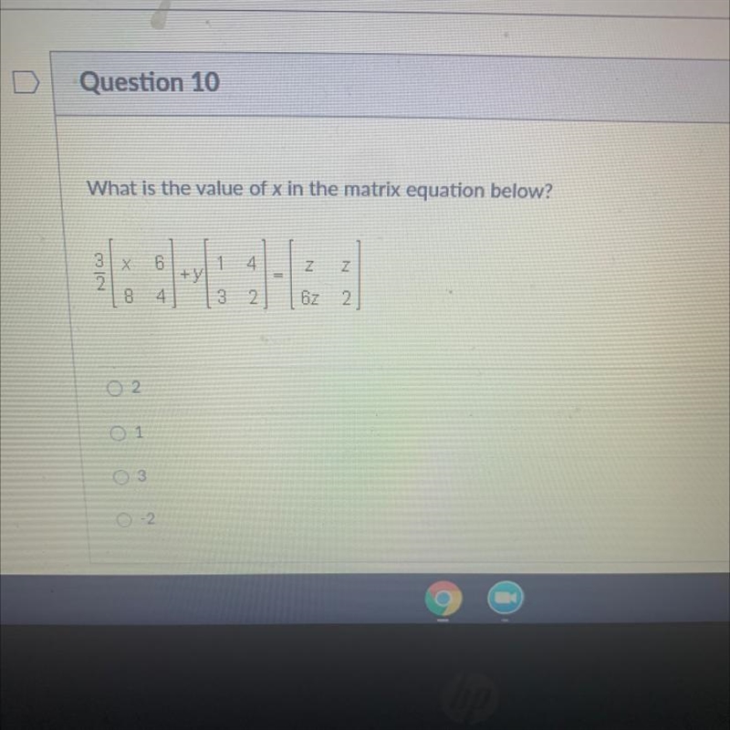 What is the value of x in the matrix equation below?-example-1