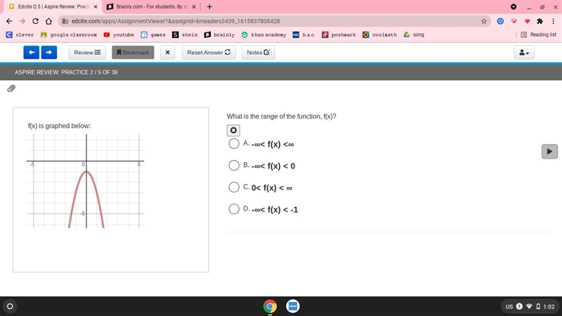 What is the range of the function, f(x)?-example-1