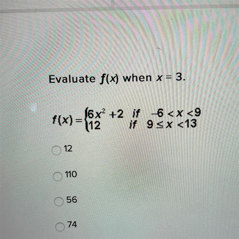 Evaluate f(x) when x = 3.-example-1