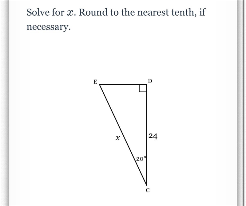 Solve for x. Round to the nearest tenth, if necessary.-example-1