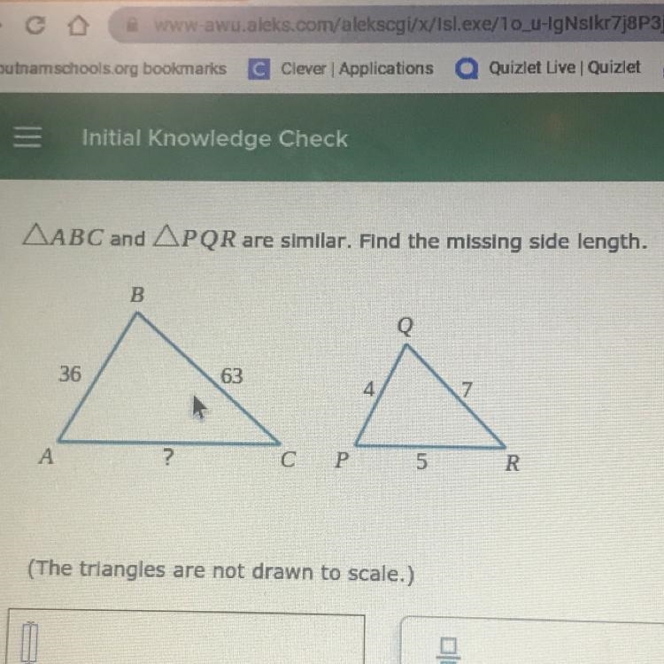 Find the missing side length .-example-1