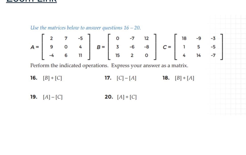 Adding and subtracting matrix Plz help me-example-1