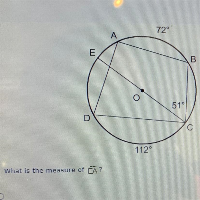 What is the measure of EA? A)21 B)36 C)51 D)30-example-1