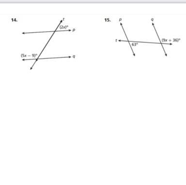 Find the value of x that makes p and q-example-1