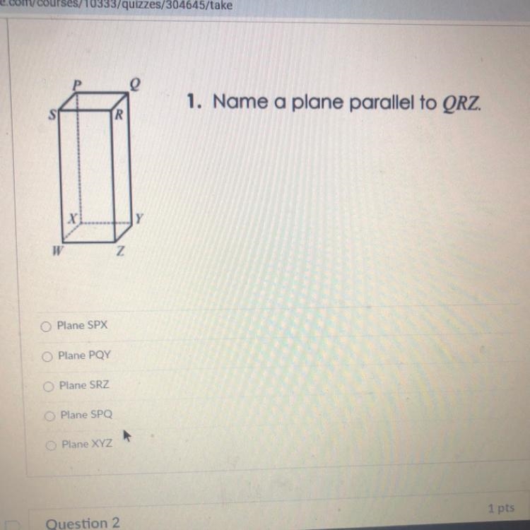 Name a plane parallel to QRZ-example-1