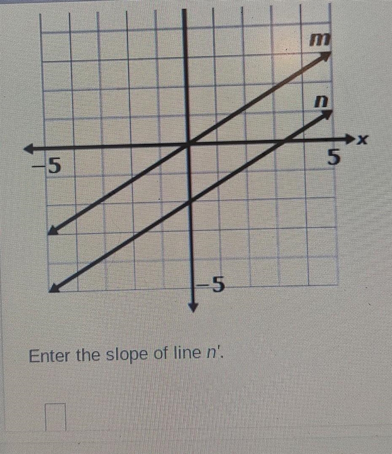 Lines m and n are parallel. both lines are translated 4 units up and 3 units right-example-1