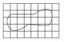 Suppose each square on the grid shown is 1 cm by 1 cm. Estimate the area of the figure-example-1