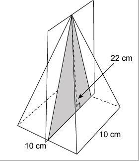 A slice is made parallel to the base of a square pyramid. a) What is the shape of-example-1