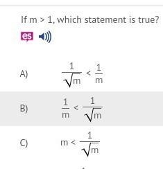 If m is greater than 1 which statement is true​-example-1