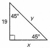 Referring to the Fig. in Question #38, find the unknown length y. (Do not use a calculator-example-1