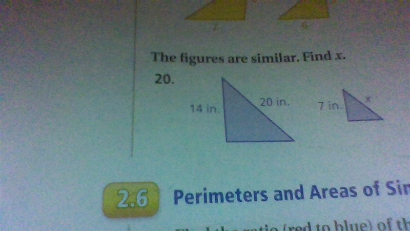 20. The figures are similar. Find x.-example-1