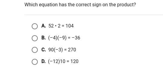 Which equation has the correct sign on the product?-example-1