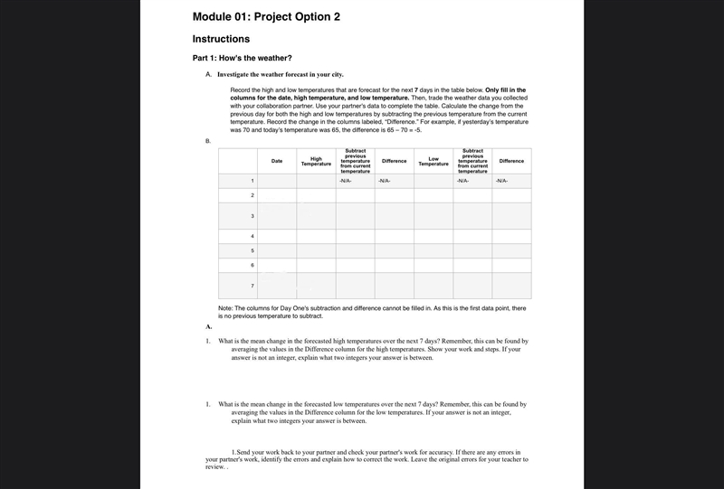 Help I need some todo this right now! Part 1: How's the weather? Investigate the weather-example-1