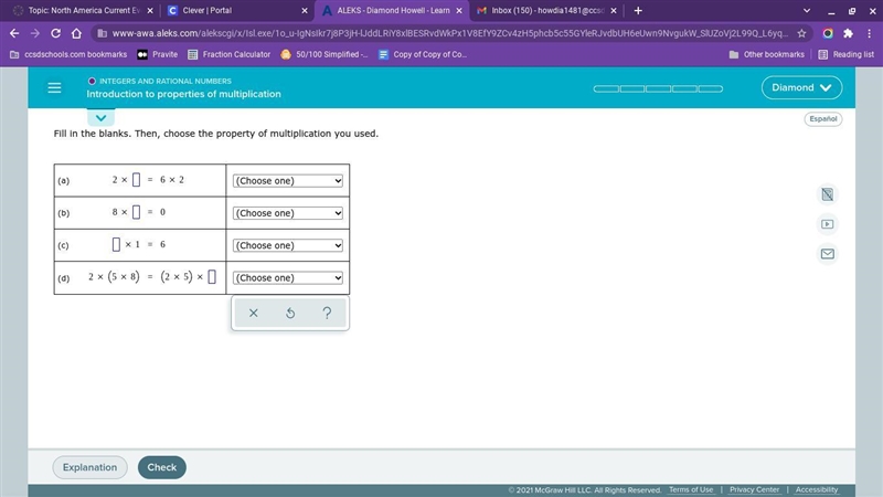 Associative property or commutative property, or identity property or zero property-example-1