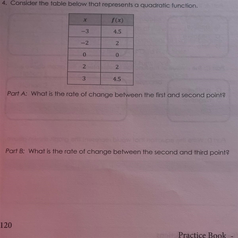 HELP PLEASE Consider the table below that represents a quadratic function. Part A-example-1