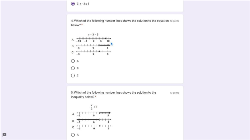 Which of the following number lines shows the solution to the equation below?-example-1