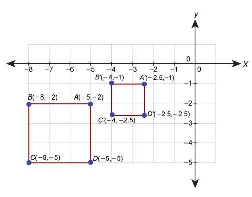 RectangleA′B′C′D′ is the image of rectangleABCD after a dilation. What is the scale-example-1