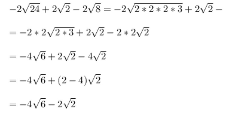 −2√24+2√2−2√8 simplify-example-1