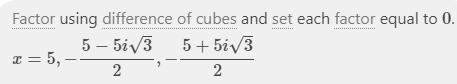 Find the exact solution of x. 4x3 = 500 a. 3√5 b. ±5 c. -5 d. 5-example-1