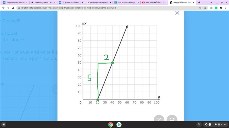 Helppp Please!!!! Find the slope! What is the slope? Simplify your answer and write-example-1