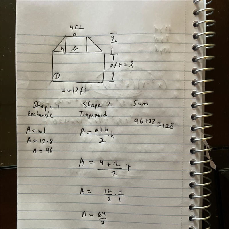 Find the area of the figure at the right in square feet. The figure can be separated-example-1