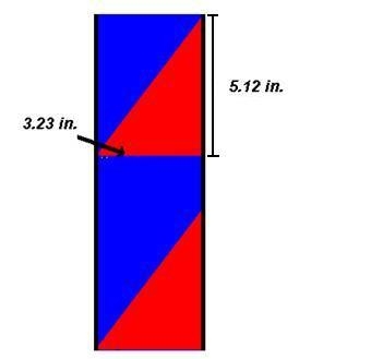 What is the approximate area of the congruent orange right triangles? A. 17 in² B-example-1