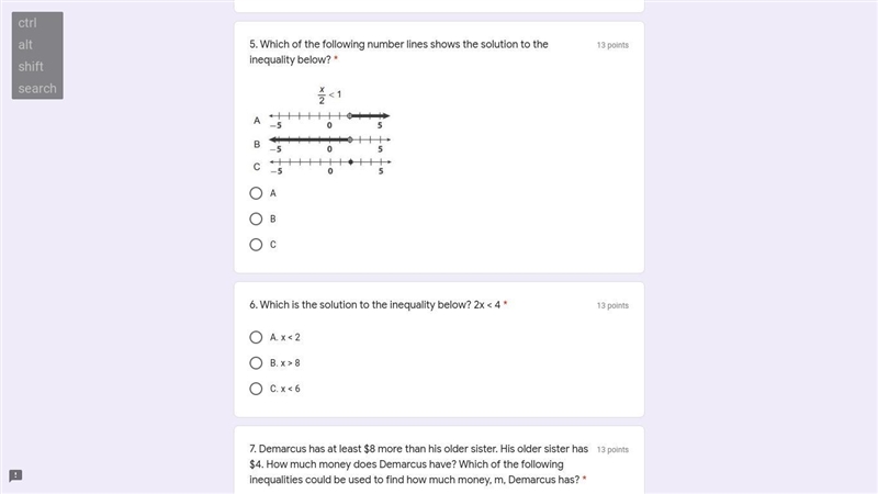 Which of the following number lines shows the solution to the inequality below?-example-1