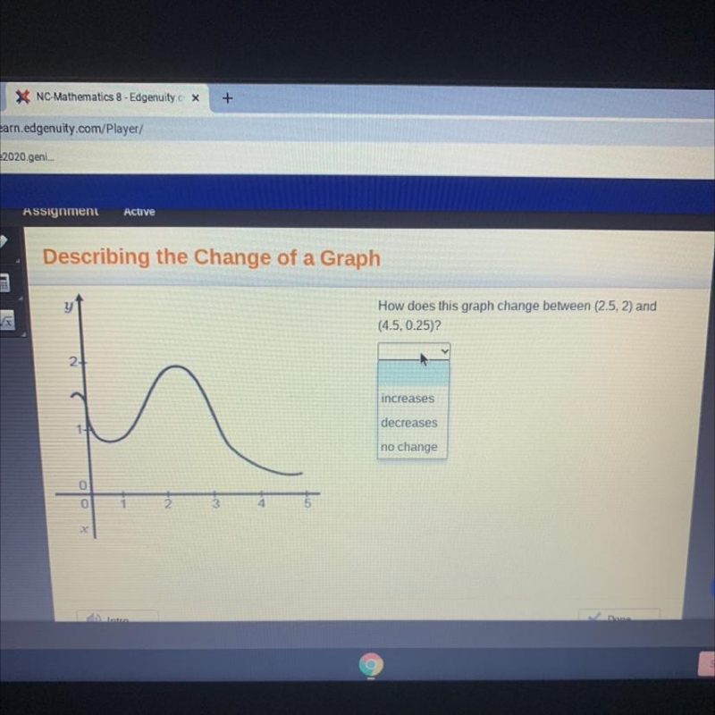 Please help it would mean a lot thanks ! :) How does this graph change between (2.5, 2) and-example-1