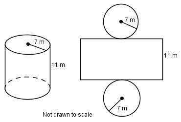 Use the net to find the approximate surface area of the cylinder to the nearest square-example-1