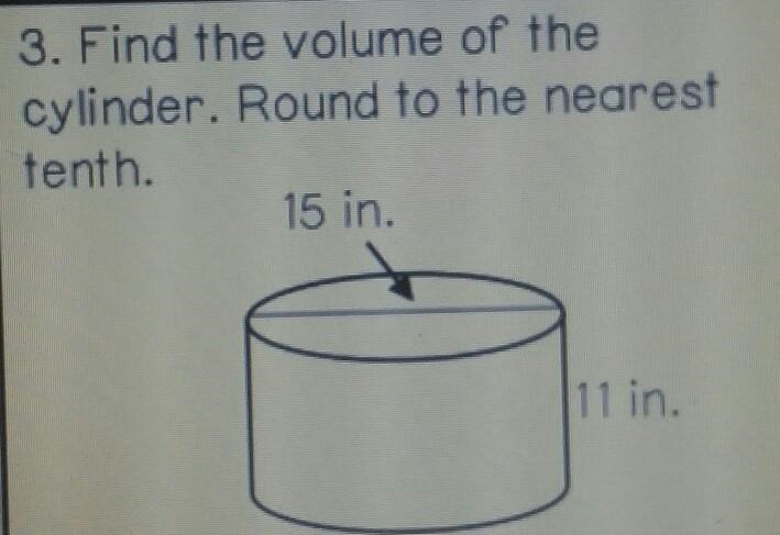 3. Find the volume of the cylinder. Round to the nearest tenth. ​-example-1