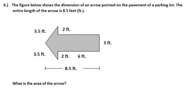 REUPLOAD: The figure below shows the dimension of an arrow pointed on the pavement-example-1