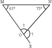 Find the measures of the unknown interior angle and the marked exterior angle in the-example-1