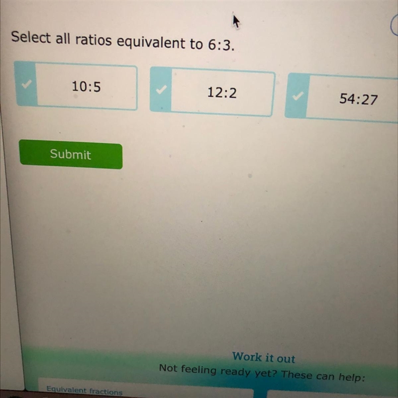 Select all ratios equivalent to 6:3.-example-1