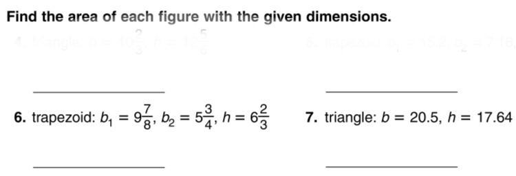 Can someone please help me with these two questions. I just need the area for both-example-1