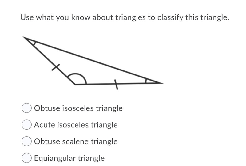 Use what you know about triangles to classify this triangle.-example-1