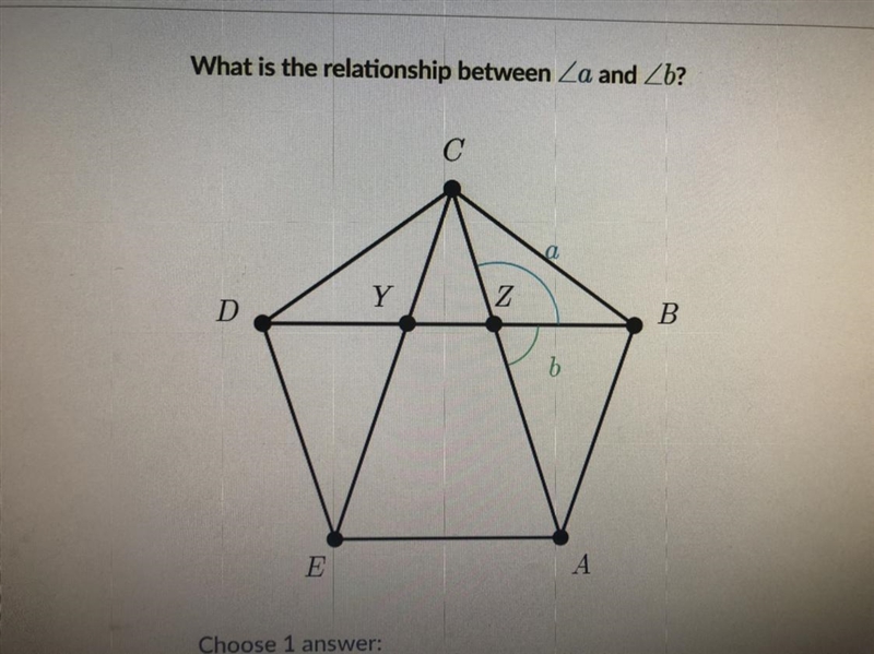 Please Help!! A) vertical angles B) complementary angles C) supplementary angles D-example-1