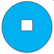 The circle below has an area of 314 square centimeters, and the square inside the-example-1