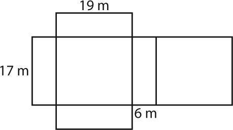 Find the total surface area of the net: A. 539 m3 B. 850m3 C. 1078m3 D. 1250m3-example-1