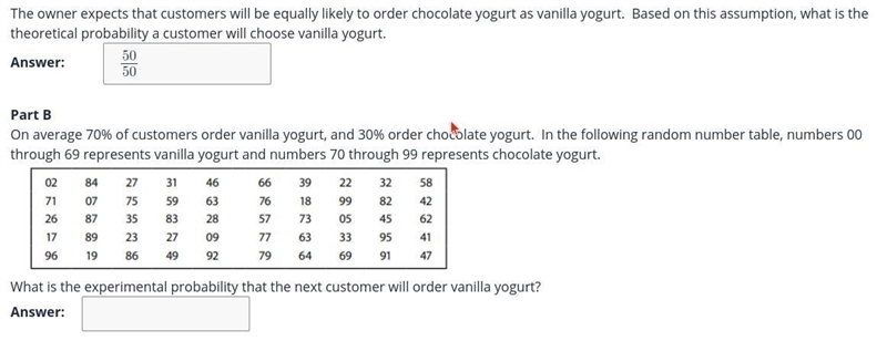 On average 70% of customers order vanilla yogurt, and 30% order chocolate yogurt. In-example-1