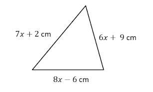 The perimeter of the triangle below is 89 cm. What is the measure of X? A. 4 B. 3 C-example-1