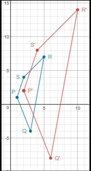 PLEASE HELP. In the figure below, is there a dilation D that would map figure PQRS-example-1