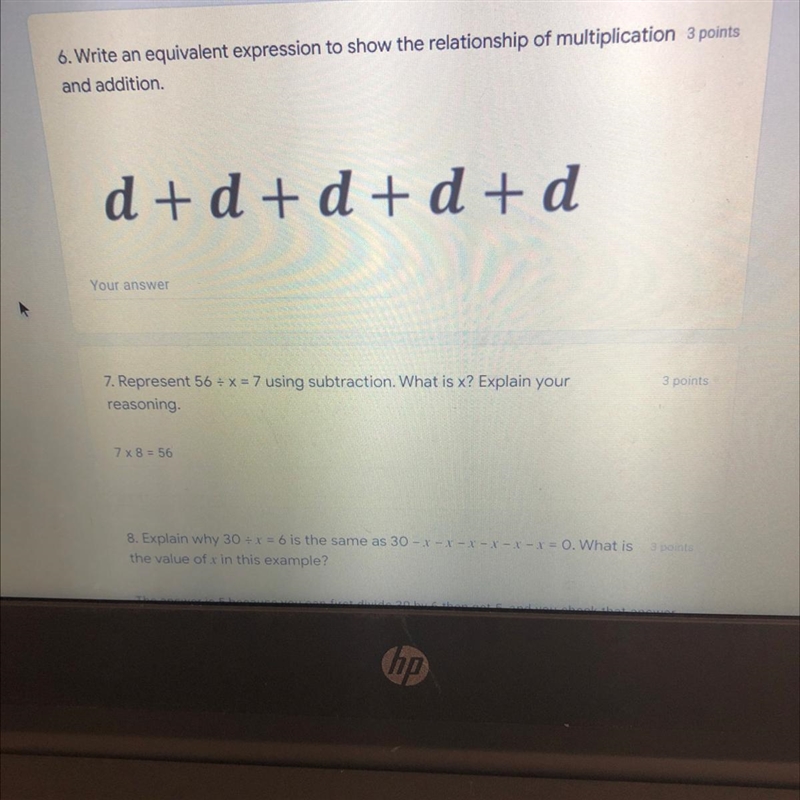 .Write an equivalent expression to show the relationship of multiplication and addition-example-1