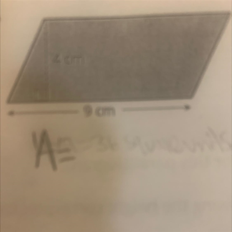 Find the area of the following parallelogram.-example-1