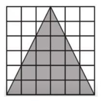 If each unit on the grid represents 2.5 inches, find the height of the triangle.-example-1