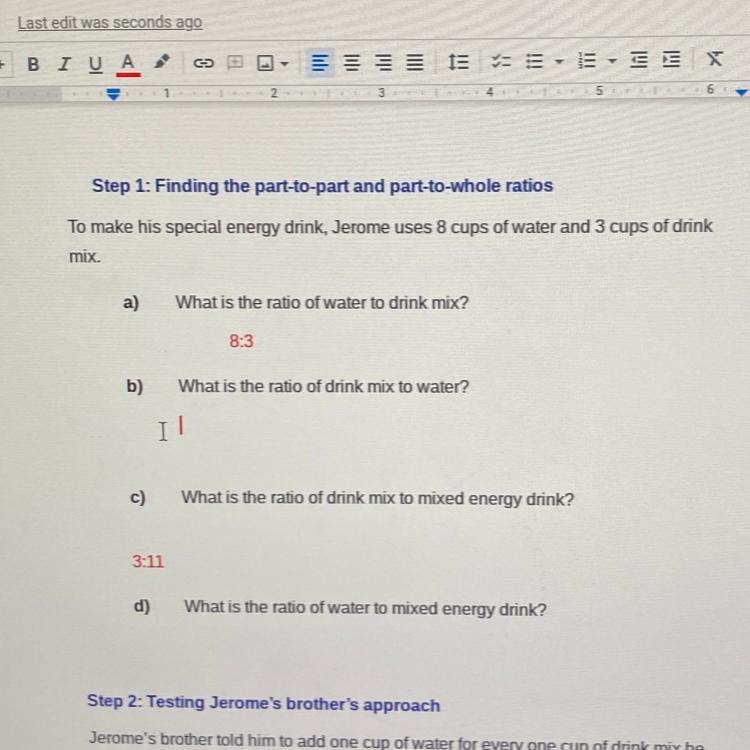 What is the ratio of drink mix to water?-example-1