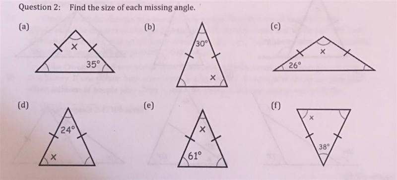 Find the size of each missing angle. (image attached)-example-1